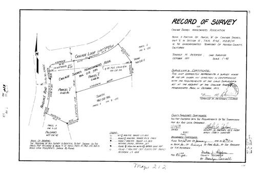 Click to see Record of Survey Book 6, pg. 212 (1978) of Nevada County Recorders Survey Maps Book 6