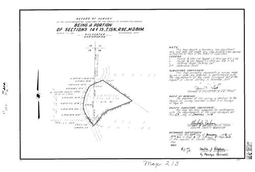 Click to see Record of Survey Book 6, pg. 213 (1978) of Nevada County Recorders Survey Maps Book 6