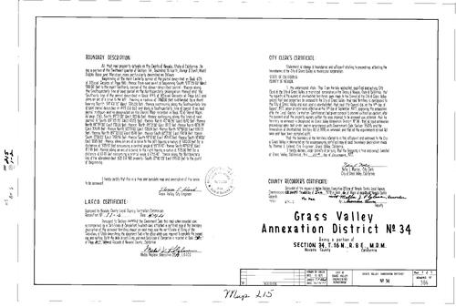 Click to see Record of Survey Book 6, pg. 215 (1978) of Nevada County Recorders Survey Maps Book 6