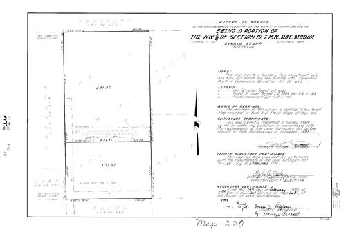 Click to see Record of Survey Book 6, pg. 220 (1978) of Nevada County Recorders Survey Maps Book 6