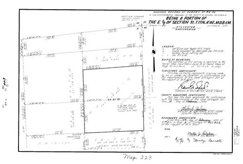 Click to see Record of Survey Book 6, pg. 223 (1978) of Nevada County Recorders Survey Maps Book 6