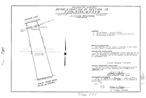 Click to see Record of Survey Book 6, pg. 225 (1978) of Nevada County Recorders Survey Maps Book 6