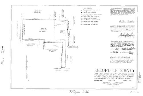 Click to see Record of Survey Book 6, pg. 226 (1978) of Nevada County Recorders Survey Maps Book 6