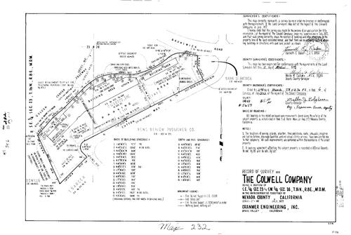 Click to see Record of Survey Book 6, pg. 232 (1978) of Nevada County Recorders Survey Maps Book 6