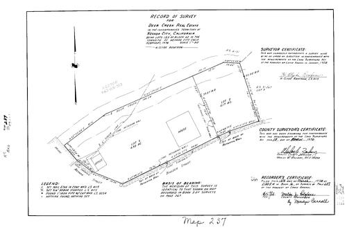 Click to see Record of Survey Book 6, pg. 237 (1978) of Nevada County Recorders Survey Maps Book 6