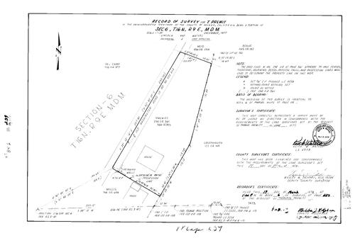 Click to see Record of Survey Book 6, pg. 239 (1978) of Nevada County Recorders Survey Maps Book 6