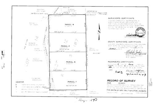 Click to see Record of Survey Book 6, pg. 240 (1978) of Nevada County Recorders Survey Maps Book 6