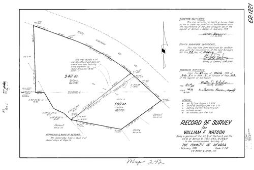 Click to see Record of Survey Book 6, pg. 242 (1978) of Nevada County Recorders Survey Maps Book 6