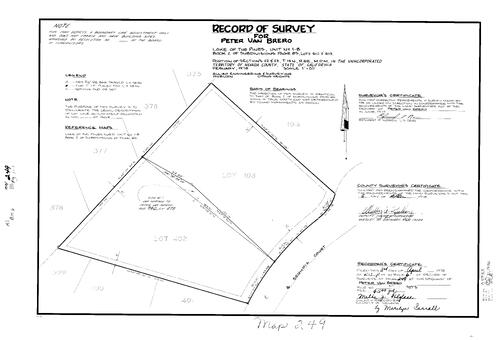 Click to see Record of Survey Book 6, pg. 249 (1978) of Nevada County Recorders Survey Maps Book 6