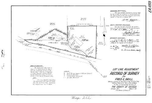 Click to see Record of Survey Book 6, pg. 252 (1978) of Nevada County Recorders Survey Maps Book 6