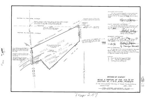 Click to see Record of Survey Book 6, pg. 257 (1978) of Nevada County Recorders Survey Maps Book 6