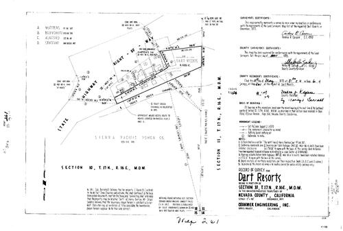 Click to see Record of Survey Book 6, pg. 261 (1978) of Nevada County Recorders Survey Maps Book 6