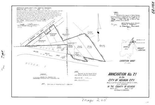 Click to see Record of Survey Book 6, pg. 265 (1978) of Nevada County Recorders Survey Maps Book 6