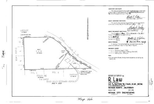 Click to see Record of Survey Book 6, pg. 266 (1978) of Nevada County Recorders Survey Maps Book 6
