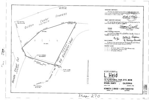 Click to see Record of Survey Book 6, pg. 270 (1978) of Nevada County Recorders Survey Maps Book 6