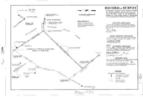 Click to see Record of Survey Book 6, pg. 272 (1978) of Nevada County Recorders Survey Maps Book 6