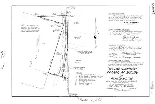 Click to see Record of Survey Book 6, pg. 280 (1978) of Nevada County Recorders Survey Maps Book 6