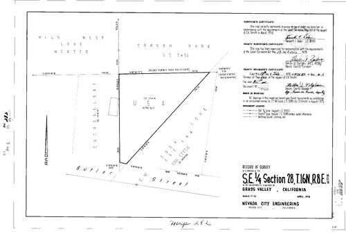 Click to see Record of Survey Book 6, pg. 282 (1978) of Nevada County Recorders Survey Maps Book 6