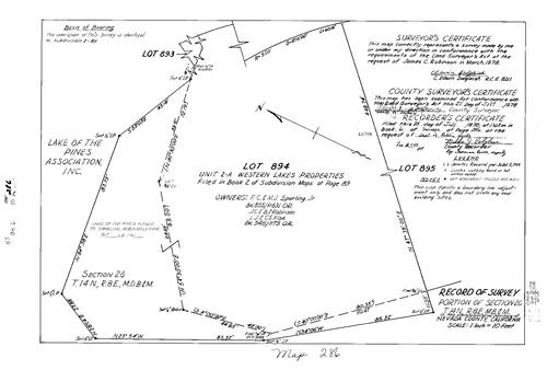 Click to see Record of Survey Book 6, pg. 286 (1978) of Nevada County Recorders Survey Maps Book 6