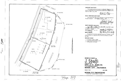 Click to see Record of Survey Book 6, pg. 287 (1978) of Nevada County Recorders Survey Maps Book 6