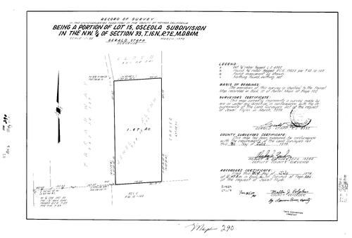 Click to see Record of Survey Book 6, pg. 290 (1978) of Nevada County Recorders Survey Maps Book 6