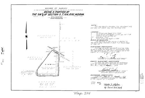 Click to see Record of Survey Book 6, pg. 294 (1978) of Nevada County Recorders Survey Maps Book 6