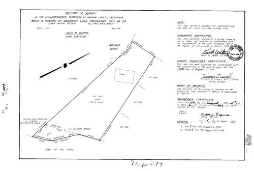 Click to see Record of Survey Book 6, pg. 299 (1978) of Nevada County Recorders Survey Maps Book 6