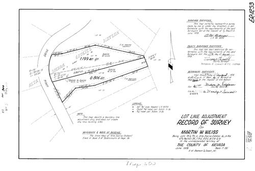 Click to see Record of Survey Book 6, pg. 300 (1978) of Nevada County Recorders Survey Maps Book 6