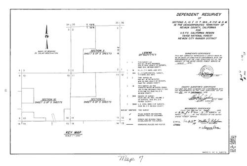 Click to see Record of Survey Book 7, pg. 7 (1978) of Nevada County Recorders Survey Maps Book 7