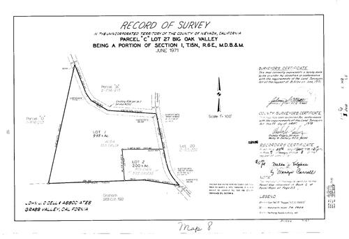 Click to see Record of Survey Book 7, pg. 8 (1978) of Nevada County Recorders Survey Maps Book 7