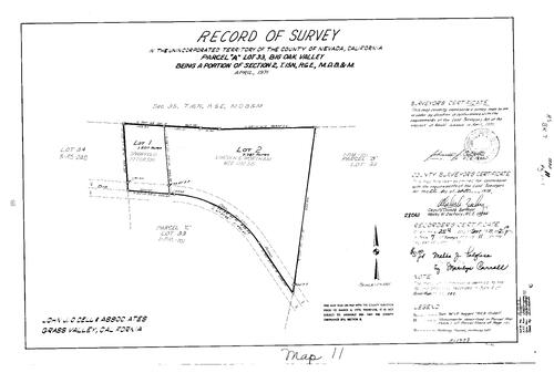 Click to see Record of Survey Book 7, pg. 11 (1978) of Nevada County Recorders Survey Maps Book 7