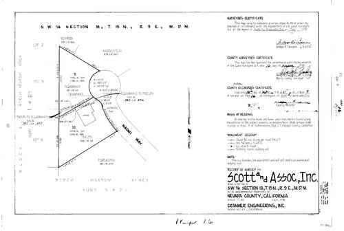 Click to see Record of Survey Book 7, pg. 16 (1978) of Nevada County Recorders Survey Maps Book 7