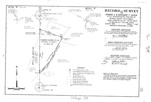 Click to see Record of Survey Book 7, pg. 28 (1978) of Nevada County Recorders Survey Maps Book 7