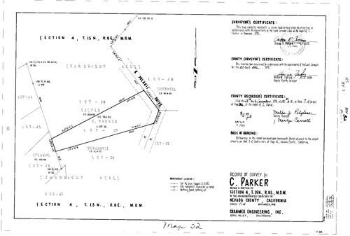 Click to see Record of Survey Book 7, pg. 32 (1978) of Nevada County Recorders Survey Maps Book 7