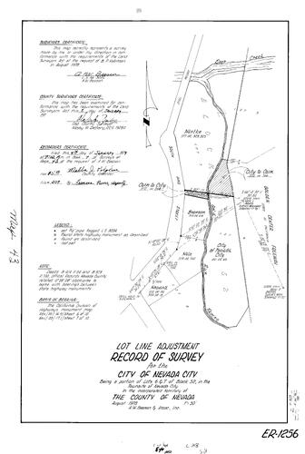 Click to see Record of Survey Book 7, pg. 43 (1979) of Nevada County Recorders Survey Maps Book 7
