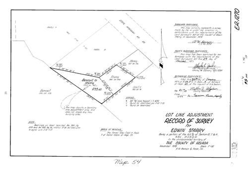 Click to see Record of Survey Book 7, pg. 54 (1979) of Nevada County Recorders Survey Maps Book 7