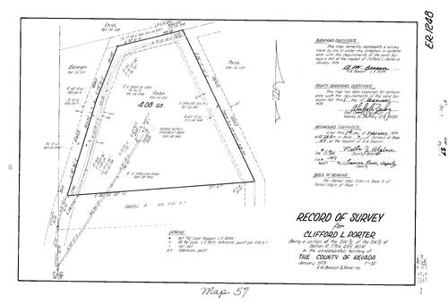 Click to see Record of Survey Book 7, pg. 57 (1979) of Nevada County Recorders Survey Maps Book 7