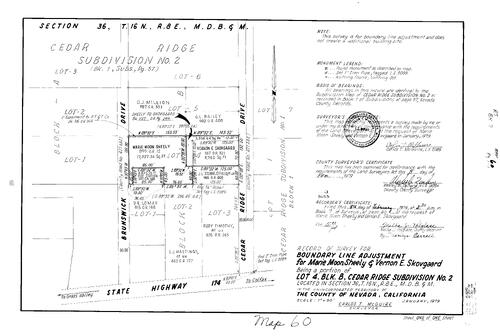 Click to see Record of Survey Book 7, pg. 60 (1979) of Nevada County Recorders Survey Maps Book 7