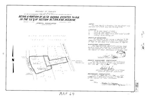 Click to see Record of Survey Book 7, pg. 64 (1979) of Nevada County Recorders Survey Maps Book 7