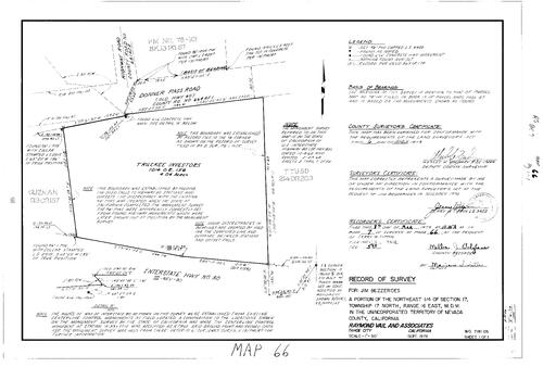 Click to see Record of Survey Book 7, pg. 66 (1979) of Nevada County Recorders Survey Maps Book 7