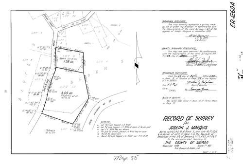 Click to see Record of Survey Book 7, pg. 85 (1979) of Nevada County Recorders Survey Maps Book 7