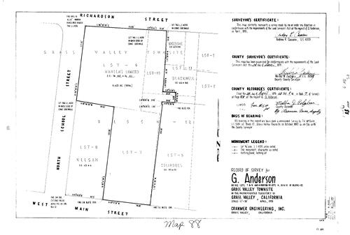 Click to see Record of Survey Book 7, pg. 88 (1979) of Nevada County Recorders Survey Maps Book 7