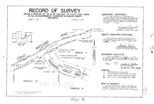 Click to see Record of Survey Book 7, pg. 91 (1979) of Nevada County Recorders Survey Maps Book 7