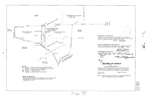 Click to see Record of Survey Book 7, pg. 98 (1979) of Nevada County Recorders Survey Maps Book 7