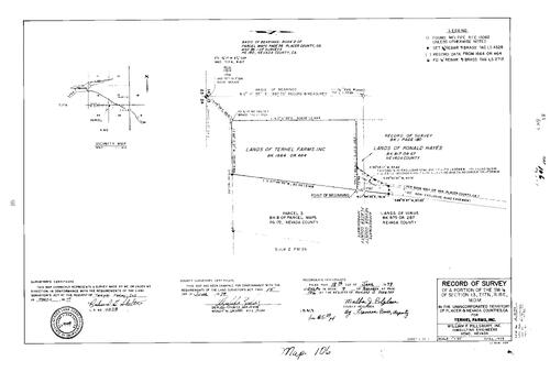 Click to see Record of Survey Book 7, pg. 106 (1979) of Nevada County Recorders Survey Maps Book 7