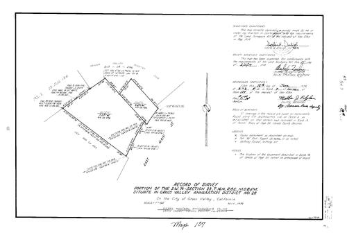Click to see Record of Survey Book 7, pg. 107 (1979) of Nevada County Recorders Survey Maps Book 7