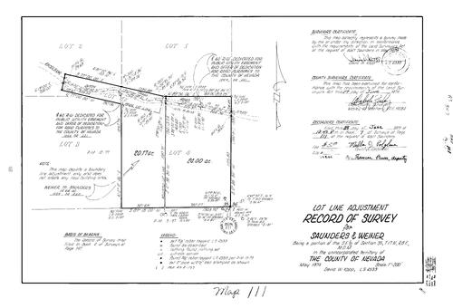 Click to see Record of Survey Book 7, pg. 111 (1979) of Nevada County Recorders Survey Maps Book 7