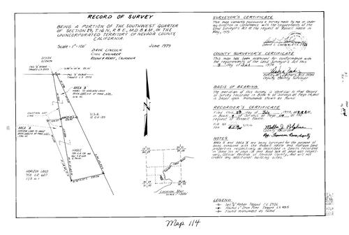 Click to see Record of Survey Book 7, pg. 114 (1979) of Nevada County Recorders Survey Maps Book 7