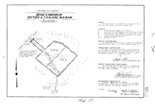 Click to see Record of Survey Book 7, pg. 115 (1979) of Nevada County Recorders Survey Maps Book 7