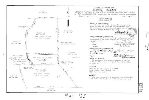 Click to see Record of Survey Book 7, pg. 125 (1979) of Nevada County Recorders Survey Maps Book 7